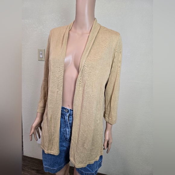 J. Jill Cardigan Sweater Womens Med Open Front Long Sleeve Linen/ Rayon - Picture 8 of 12